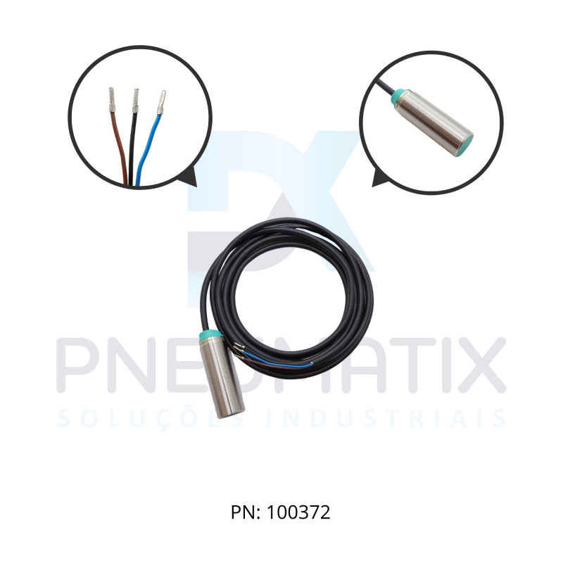 SENSOR IND.CIL.DIAM.18MM Sn:5MM FAC.ALIM.10-30VDC PNP NA CABO 2MTS NBB5-18GM50-E2 PN:326161-0105 PEPPERL