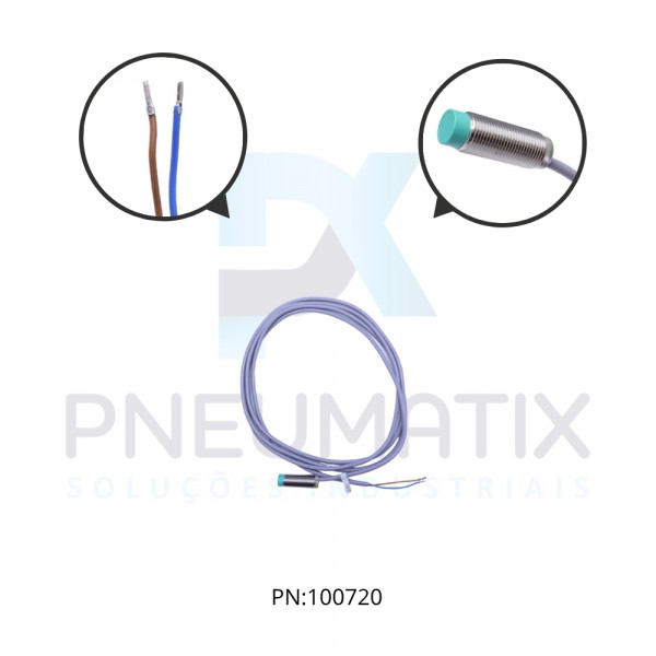 SENSOR IND.CIL.DIAM.12MM Sn:8MM N.FAC.ALIM.10-30VDC 2 FIOS NA CABO 2MTS NCN8-12GM35-Z4 PN:109739 PEPPERL