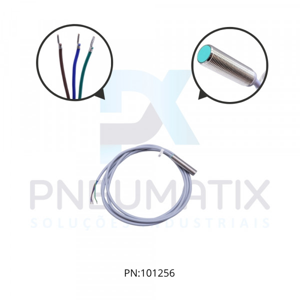 SENSOR IND.CIL.DIAM.12MM Sn:2MM FAC.ALIM.20-253VAC 2 FIOS NA CABO 2MTS NJ2-12GM50-WS PN:025998 PEPPERL