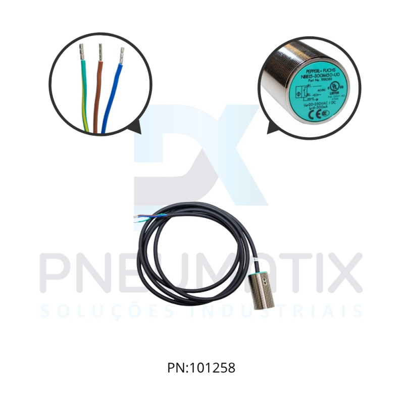 SENSOR IND.CIL.DIAM.30MM Sn:15MM FAC.ALIM.20-250VAC/DC 2 FIOS NF CABO PUR 2MTS NBB15-30GM50-UO PN:198089 PEPPERL SENSOR IND.CIL.DIAM.30MM Sn:15MM FAC.ALIM.20-250VAC/DC 2 FIOS NF CABO PUR 2MTS NBB15-30GM50-UO PN:198089 PEPPERL