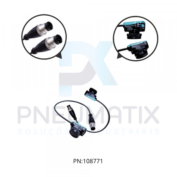 SENSOR FOTOEL.RETAN.Sn:12,5M TP.BARREIRA ALIM.10-30VDC PNP/NPN NA/NF OBE10M-R103-S2EP-IO-0,3M-V1 PN:284458 PEPPERL