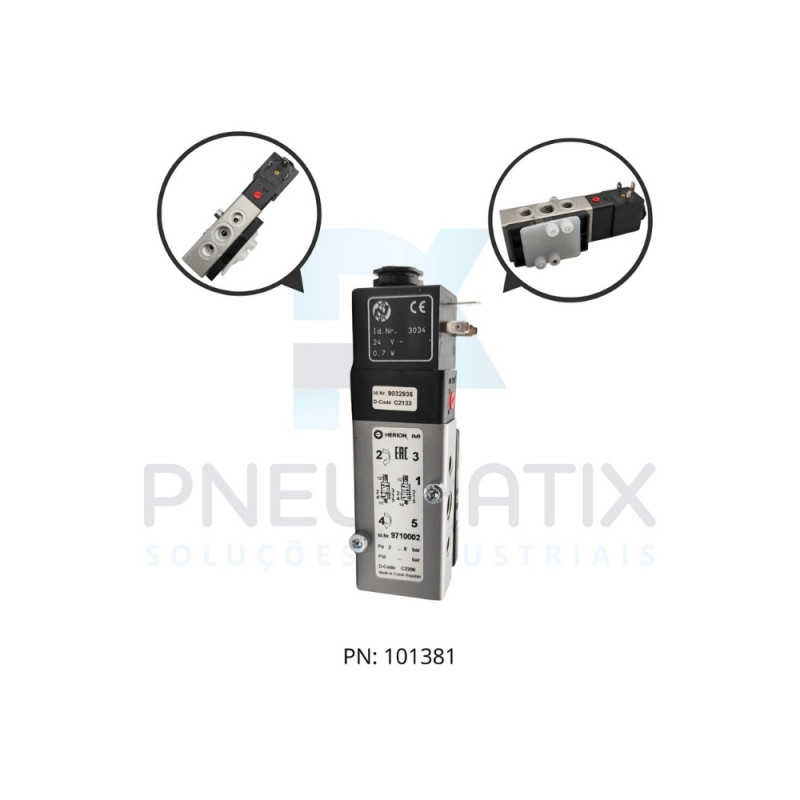 VALVULA NAMUR SIMPLES SOLENOIDE 3/2-5/2V R.1/4 BSPP 24VCC 9710002303402400 NORGREN VALVULA NAMUR SIMPLES SOLENOIDE 3/2-5/2V R.1/4 BSPP 24VCC 9710002303402400 NORGREN