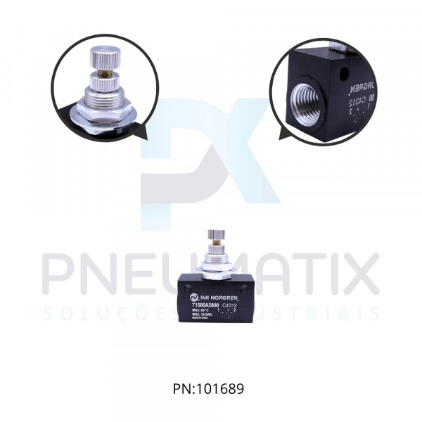 VALVULA CONTROLE FLUXO 1/4 NPT T1000A2800 NORGREN VALVULA CONTROLE FLUXO 1/4 NPT T1000A2800 NORGREN