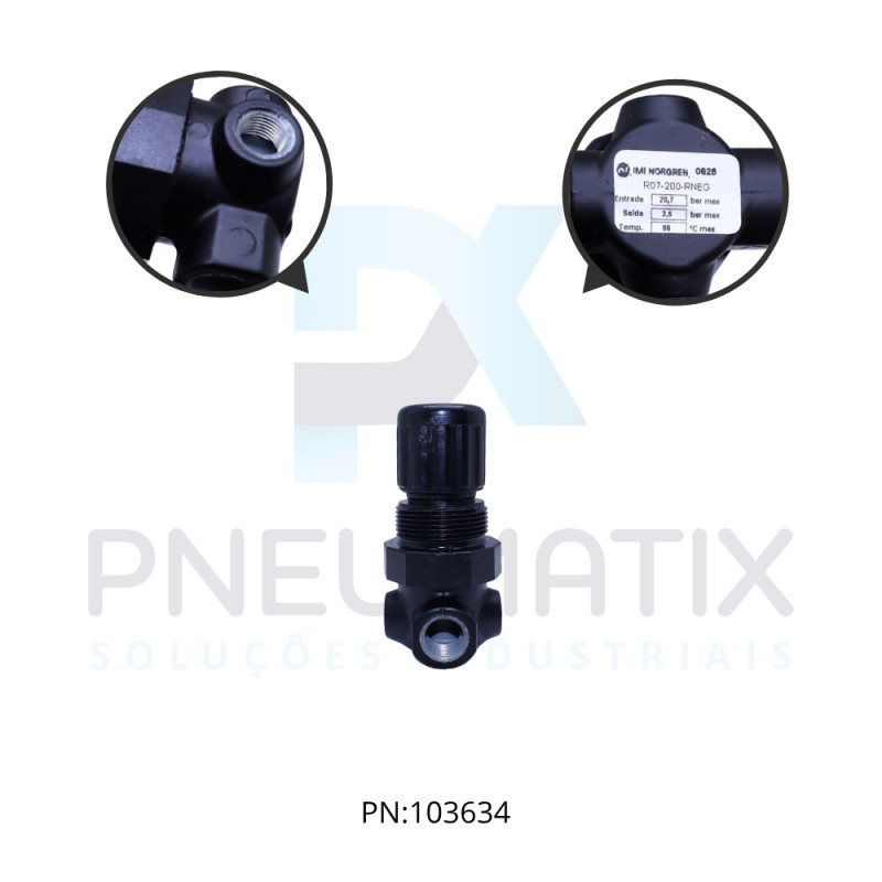 REGULADOR DE PRESSAO 1/4 BSP R07-200-RNEG NORGREN