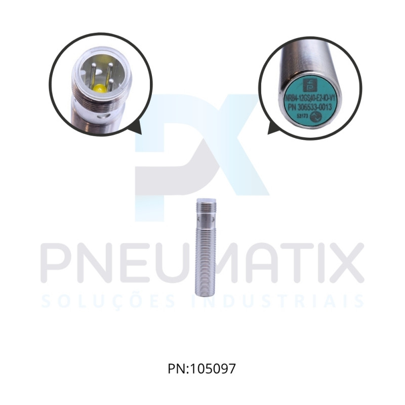 SENSOR IND.CIL.DIAM.12MM Sn:4MM FAC.ALIM.10-30VDC PNP NA IO-LINK M12 NRB4-12GS40-E2-IO-V1 PN:306533-0013 PEPPERL