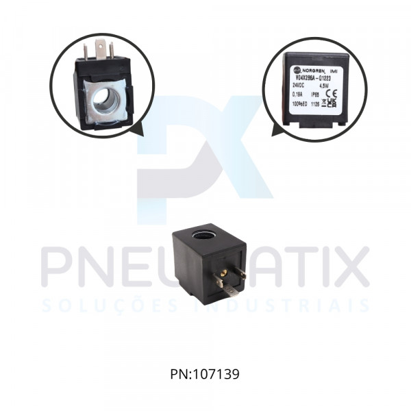 BOBINA TENSAO 24VCC POTENCIA 2,0 WATTS SEM PLUG MOD. V04X286A-Q1223 NORGREN BOBINA TENSAO 24VCC POTENCIA 2,0 WATTS SEM PLUG MOD. V04X286A-Q1223 NORGREN