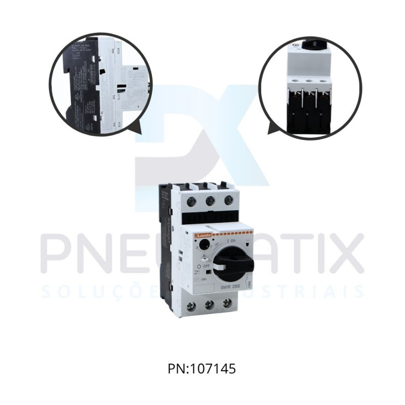 DISJUNTOR MOTOR COM PROTECAO TERMICA E MAGNETICA + TRIP FAIXA 4-6,5A REF. SM1R0650 LOVATO DISJUNTOR MOTOR COM PROTECAO TERMICA E MAGNETICA + TRIP FAIXA 4-6,5A REF. SM1R0650 LOVATO