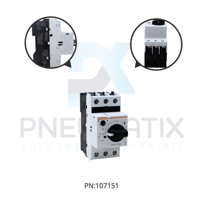 DISJUNTOR MOTOR COM PROTECAO TERMICA E MAGNETICA + TRIP FAIXA 24-32A SM1R3200 LOVATO DISJUNTOR MOTOR COM PROTECAO TERMICA E MAGNETICA + TRIP FAIXA 24-32A SM1R3200 LOVATO