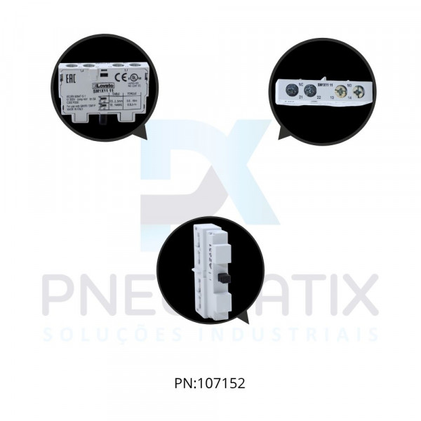 BLOCO CONTATO AUXILIAR FRONTAL P/ DISJUNTOR MOTOR 1NA+1NF REF. SM1X1111 LOVATO