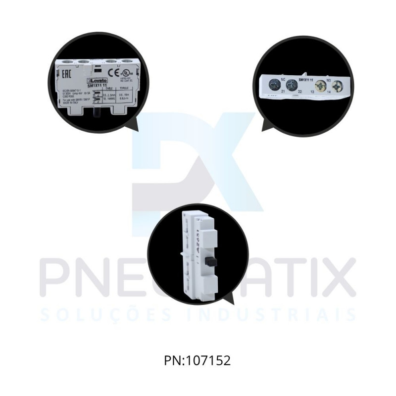 BLOCO CONTATO AUXILIAR FRONTAL P/ DISJUNTOR MOTOR 1NA+1NF REF. SM1X1111 LOVATO BLOCO CONTATO AUXILIAR FRONTAL P/ DISJUNTOR MOTOR 1NA+1NF REF. SM1X1111 LOVATO