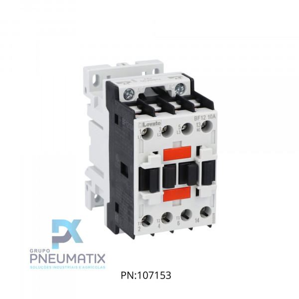 CONTATOR TRIPOLAR COM 1 CONTATO NA 12A AC3 BOBINA 230/50-60 HZ REF. BF1210A230 LOVATO