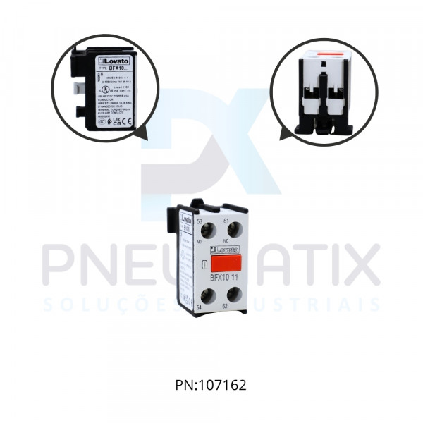 BLOCO CONTATO AUXILIAR CENTRAL P/ CONTATOR 1NA+1NF REF. BFX1011 LOVATO