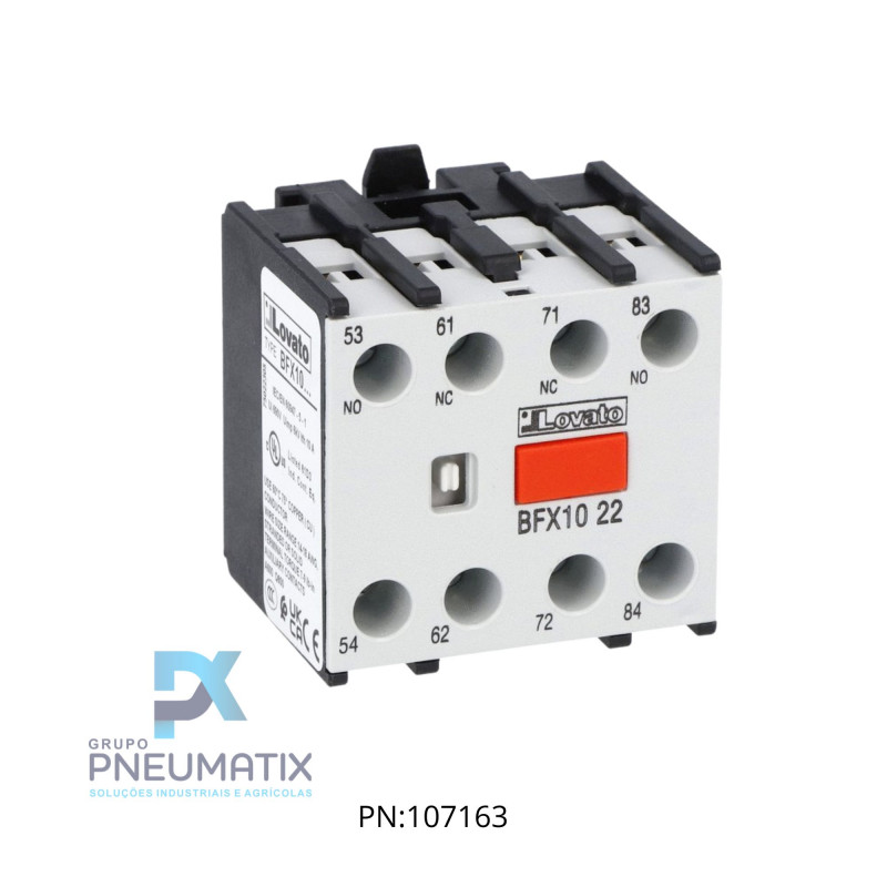 BLOCO CONTATO AUXILIAR CENTRAL P/ CONTATOR 2NA+2NF REF. BFX1022 LOVATO BLOCO CONTATO AUXILIAR CENTRAL P/ CONTATOR 2NA+2NF REF. BFX1022 LOVATO