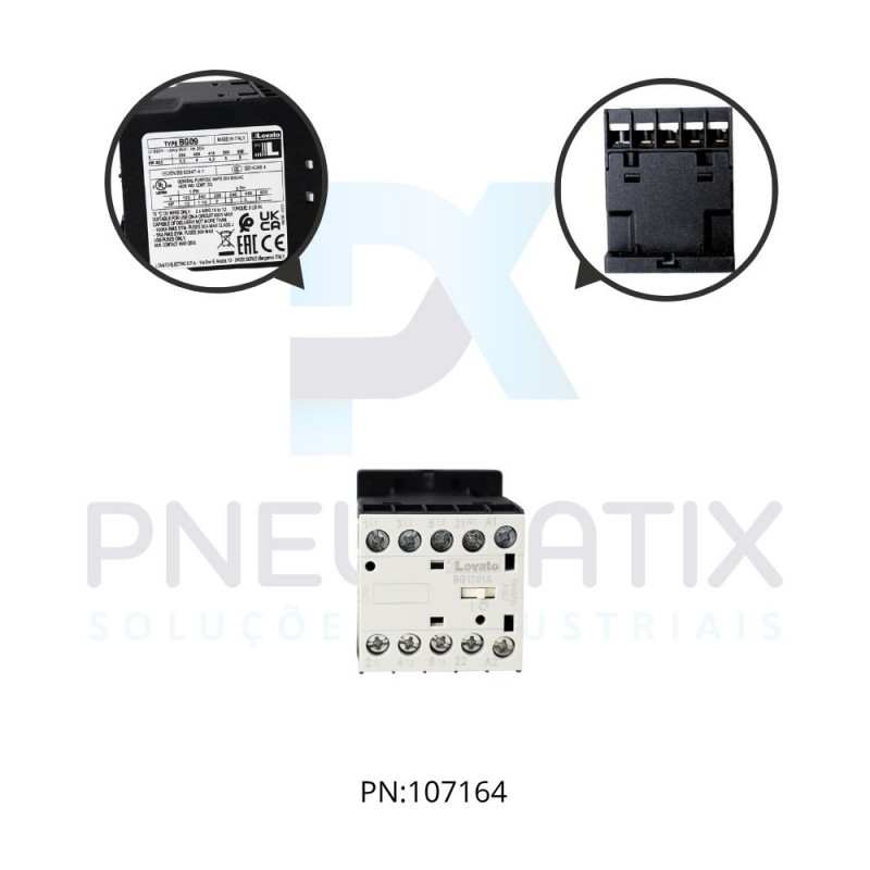 MINI CONTATOR TRIPOLAR COM 1 CONTATO NA 9A AC3 BOBINA 24VDC REF. 11BG0910D024 LOVATO MINI CONTATOR TRIPOLAR COM 1 CONTATO NA 9A AC3 BOBINA 24VDC REF. 11BG0910D024 LOVATO