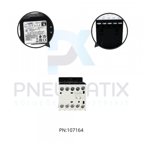 MINI CONTATOR TRIPOLAR COM 1 CONTATO NA 9A AC3 BOBINA 24VDC REF. 11BG0910D024 LOVATO