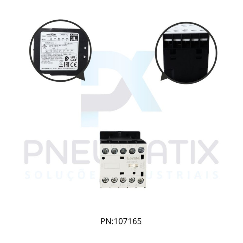 MINI CONTATOR TRIPOLAR COM 1 CONTATO NF 9A AC3 BOBINA 24VDC REF. 11BG0901D024 LOVATO MINI CONTATOR TRIPOLAR COM 1 CONTATO NF 9A AC3 BOBINA 24VDC REF. 11BG0901D024 LOVATO