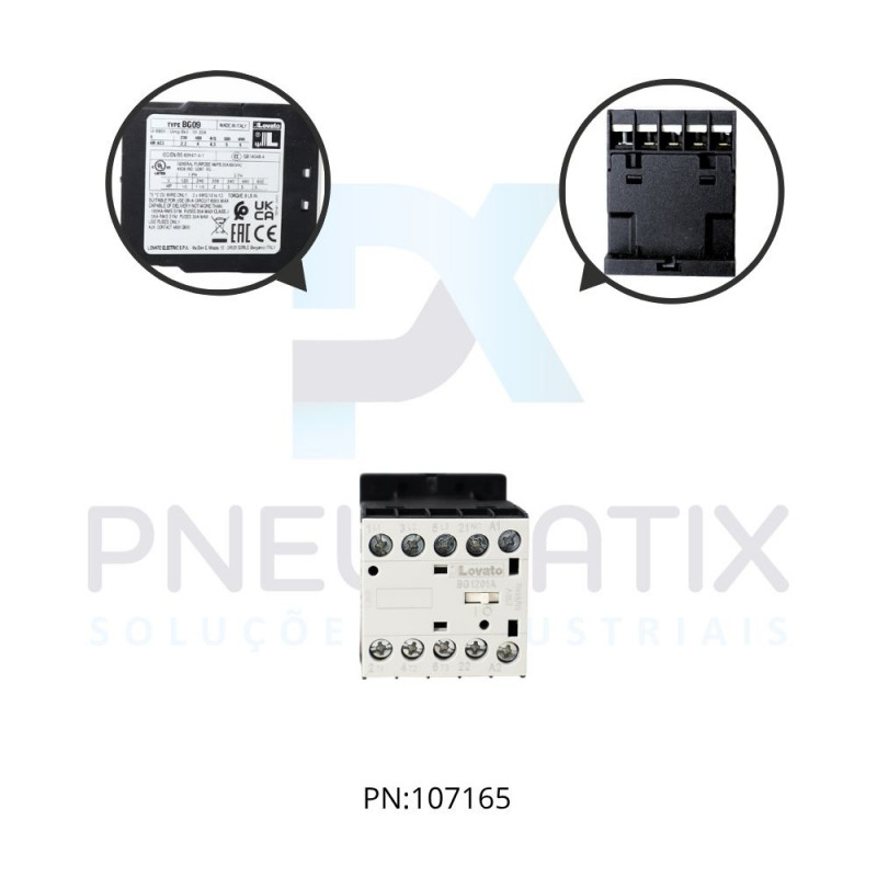 MINI CONTATOR TRIPOLAR COM 1 CONTATO NF 9A AC3 BOBINA 24VDC REF. 11BG0901D024 LOVATO MINI CONTATOR TRIPOLAR COM 1 CONTATO NF 9A AC3 BOBINA 24VDC REF. 11BG0901D024 LOVATO