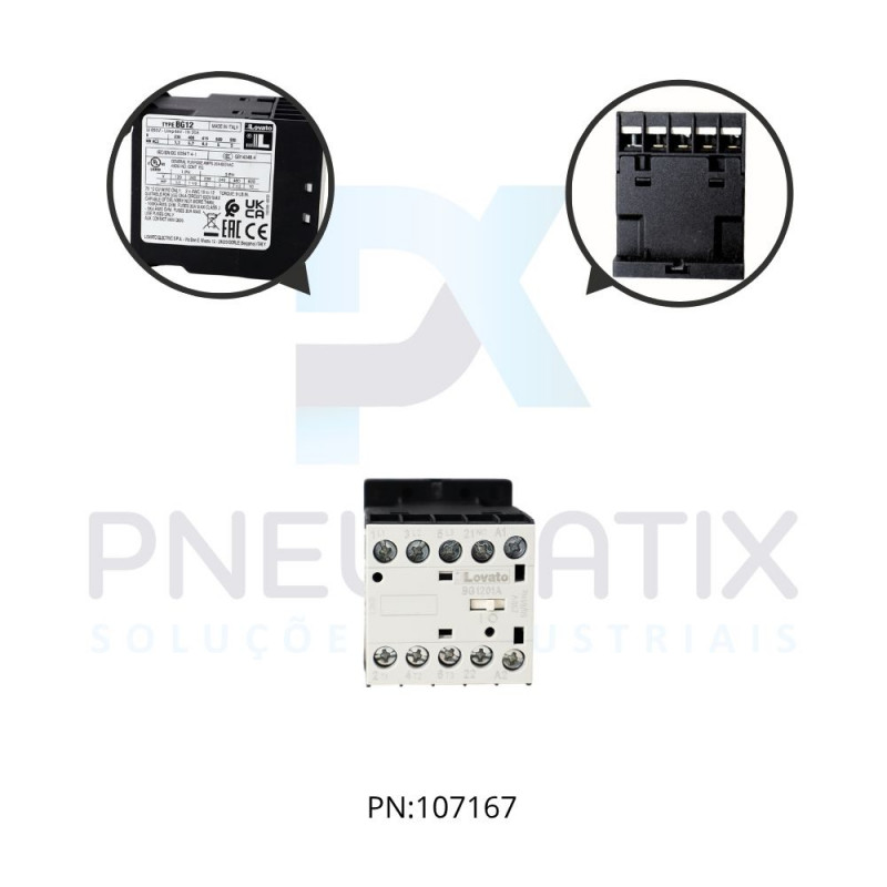 MINI CONTATOR TRIPOLAR COM 1 CONTATO NF 12A AC3 BOBINA 230V/50-60HZ REF. 11BG1201A230 LOVATO MINI CONTATOR TRIPOLAR COM 1 CONTATO NF 12A AC3 BOBINA 230V/50-60HZ REF. 11BG1201A230 LOVATO