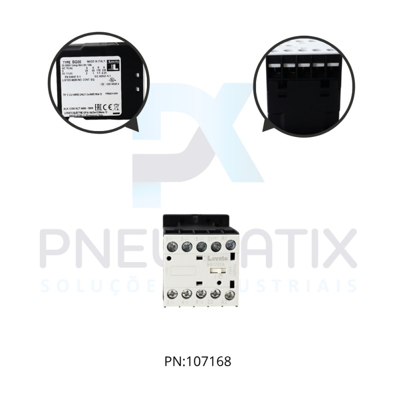 MINI CONTATOR AUXILIAR COM 2 CONT. NA/NF 6A AC3 BOBINA 12 VDC REF. 11BG0022D012 LOVATO MINI CONTATOR AUXILIAR COM 2 CONT. NA/NF 6A AC3 BOBINA 12 VDC REF. 11BG0022D012 LOVATO