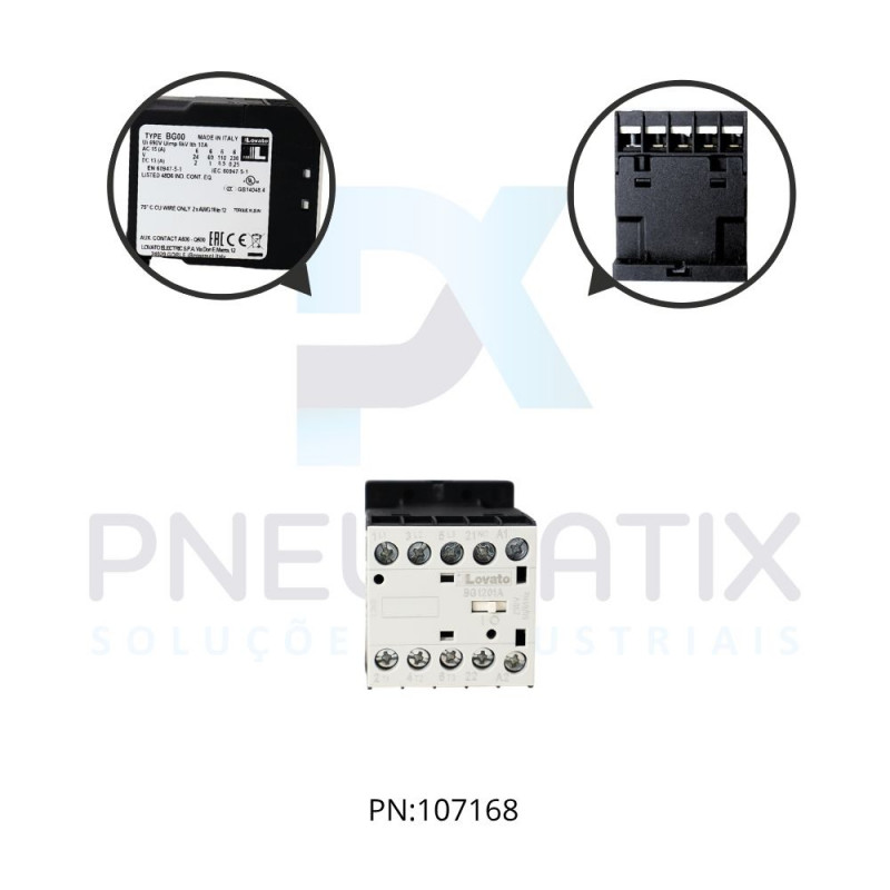 MINI CONTATOR AUXILIAR COM 2 CONT. NA/NF 6A AC3 BOBINA 12 VDC REF. 11BG0022D012 LOVATO MINI CONTATOR AUXILIAR COM 2 CONT. NA/NF 6A AC3 BOBINA 12 VDC REF. 11BG0022D012 LOVATO