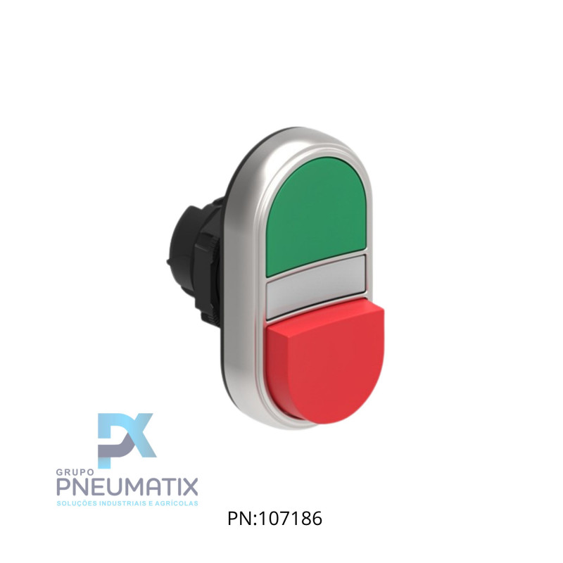 BOTAO DUPLO FACEADO ILUMINADO VERDE/VERMELHO IP67/69 REF. LPCBL7213 LOVATO