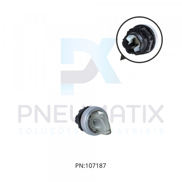 CHAVE SELETORA 2 POS.  FIXA ILUMINADA KNOB CURTO IP67/69 REF. LPCSL1218 LOVATO