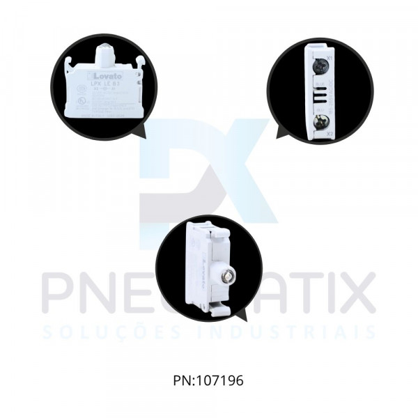 CONTATO AUXILIAR COM LED VERDE SERIE PLATINUN 12-30VDC/AC LPXLEB3 LOVATO