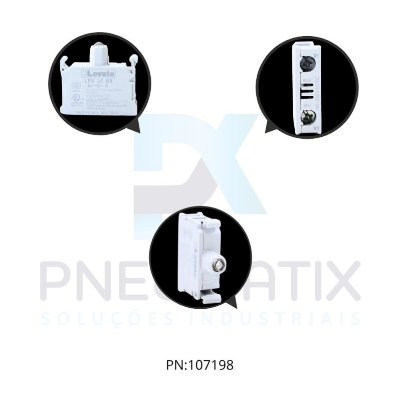 CONTATO AUXILIAR COM LED AMARELO SERIE PLATINUN 12-30VDC/AC LPXLEB5 LOVATO CONTATO AUXILIAR COM LED AMARELO SERIE PLATINUN 12-30VDC/AC LPXLEB5 LOVATO
