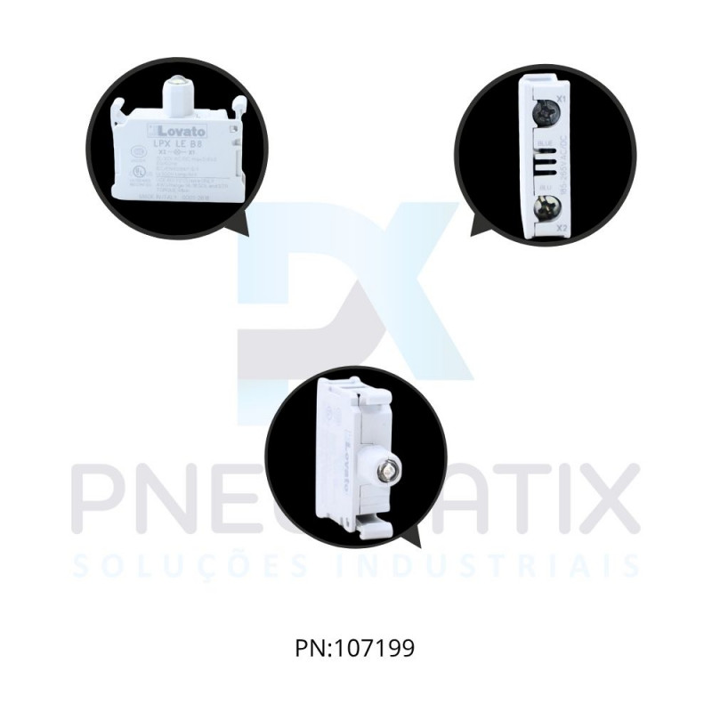 CONTATO AUXILIAR COM LED BRANCO SERIE PLATINUN 12-30VDC/AC LPXLEB8 LOVATO CONTATO AUXILIAR COM LED BRANCO SERIE PLATINUN 12-30VDC/AC LPXLEB8 LOVATO