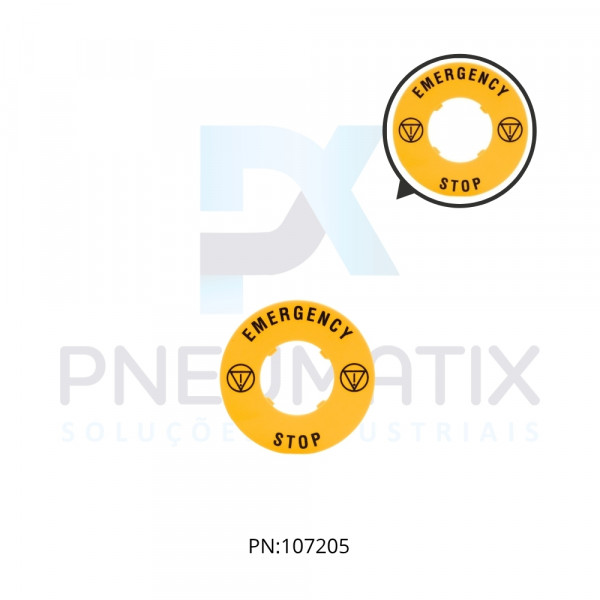 ETIQUETA AMARELA DIAM. 60MM EMERGENCIA/STOP LPXAU115 LOVATO ETIQUETA AMARELA DIAM. 60MM EMERGENCIA/STOP LPXAU115 LOVATO