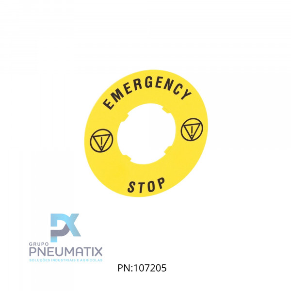 ETIQUETA AMARELA DIAM. 60MM EMERGENCIA/STOP LPXAU115 LOVATO ETIQUETA AMARELA DIAM. 60MM EMERGENCIA/STOP LPXAU115 LOVATO