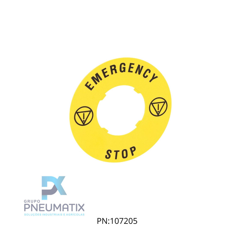 ETIQUETA AMARELA DIAM. 60MM EMERGENCIA/STOP LPXAU115 LOVATO