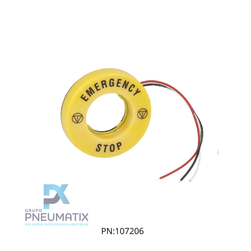 DISCO ETIQUETA AMARELA ILUMINADO DIAM. 60MM EMERGENCIA/STOP 24 VCC LPXDAU115024 LOVATO DISCO ETIQUETA AMARELA ILUMINADO DIAM. 60MM EMERGENCIA/STOP 24 VCC LPXDAU115024 LOVATO