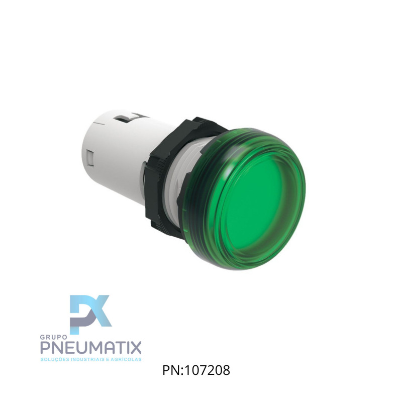 SINALIZADOR LED VERDE 22MM SERIE PLATINUN MONOBLOCO 24VCC/AC LPMLB3 LOVATO
