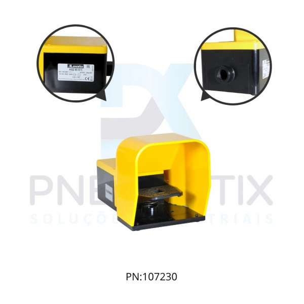 PEDAL ELETRICO COM PROTECAO PLASTICA 1NA+1NF ACAO RAPIDA REF. KG200S11 LOVATO