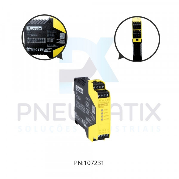 RELE DE SEGURANCA CAT 4 3NA+1NF 24VACC/AC REF. SRCES31 LOVATO