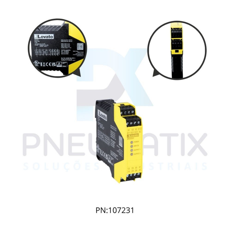 RELE DE SEGURANCA CAT 4 3NA+1NF 24VACC/AC REF. SRCES31 LOVATO RELE DE SEGURANCA CAT 4 3NA+1NF 24VACC/AC REF. SRCES31 LOVATO