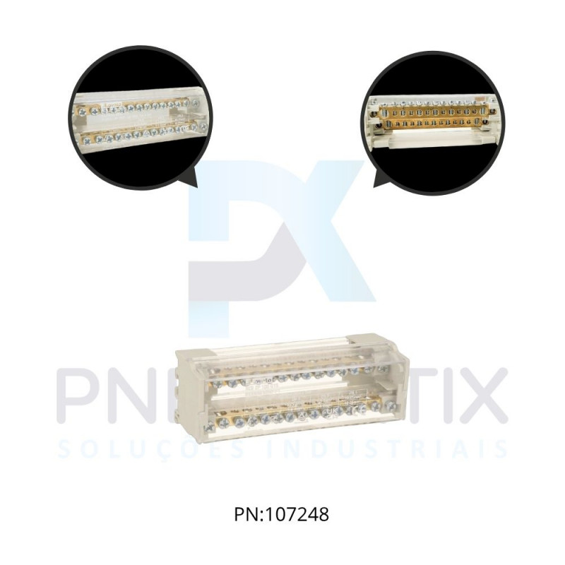 BLOCO DE DISTRIBUICAO ENERGIA 2 VIAS X 15 POLOS 100A REF. ACB2P100G15 LOVATO BLOCO DE DISTRIBUICAO ENERGIA 2 VIAS X 15 POLOS 100A REF. ACB2P100G15 LOVATO