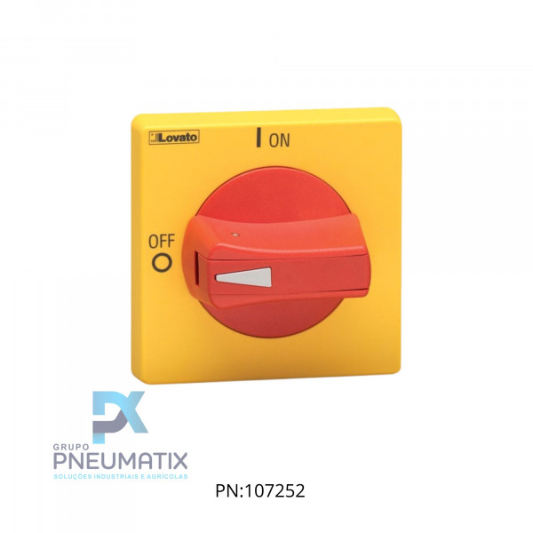 MANOPLA P/ CHAVE SECCIONADORA IP65 VERM./AMAR. TRAVA 3 CADEADOS FIX. PORCA REF. GAX63 LOVATO MANOPLA P/ CHAVE SECCIONADORA IP65 VERM./AMAR. TRAVA 3 CADEADOS FIX. PORCA REF. GAX63 LOVATO