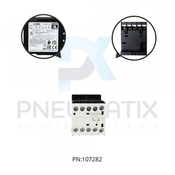 MINI CONTATOR TRIPOLAR COM 1 CONTATO NA 9A AC3 BOBINA 220VAC REF. 11BG0910A220 LOVATO
