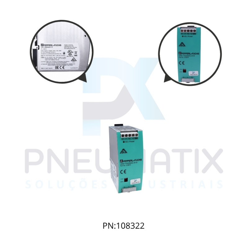 FONTE DE ALIMENTACAO AS-I 2,8 A. 115-230VAC SAIDA 30.5VDC PN: 225875 VAN-115/230AC-K19 PEPPERL