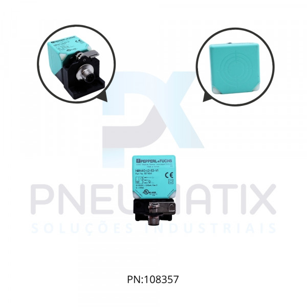 SENSOR IND.RETANGULAR Sn:40MM N.FAC.ALIM.10-30VDC PNP NA/NF M12 NBN40-L2-E2-V1 PN: 187484 PEPPERL