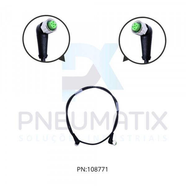 CABO C/CONECTOR 1MTS FEMEA ANGULAR M12 5P/FEMEA ANGULAR M12 5P COR PRETO PUR 740291-7320100 MURRELEKTRONIK