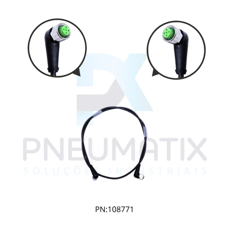 CABO C/CONECTOR 1MTS FEMEA ANGULAR M12 5P/FEMEA ANGULAR M12 5P COR PRETO PUR 740291-7320100 MURRELEKTRONIK