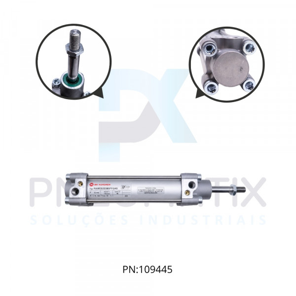 CILINDRO PNEUM.ISO D.A MAG.TIRANTADO C/EXT.HASTE 40MM DIAM.32MM X CURSO 110MM RA/802032/MU/110/40 NORGREN