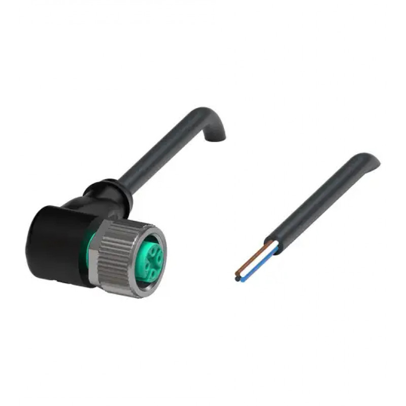 CABO C/CONECTOR 5MTS FEMEA ANGULAR M12 4 POLOS COR PRETO PUR V1-W-BK5M-PUR-U PN:217482 PEPPERL