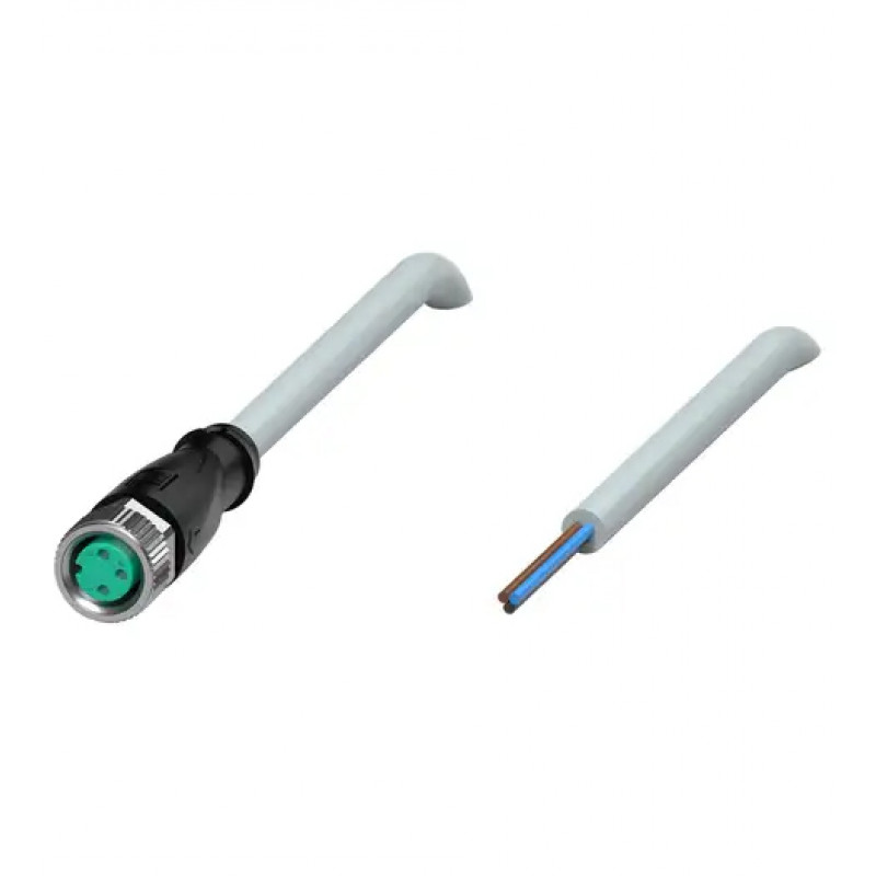 CABO C/CONECTOR 2MTS FEMEA RETO M8 3 POLOS COR CINZA PUR V3-GM-2M-PUR PN:116460 PEPPERL
