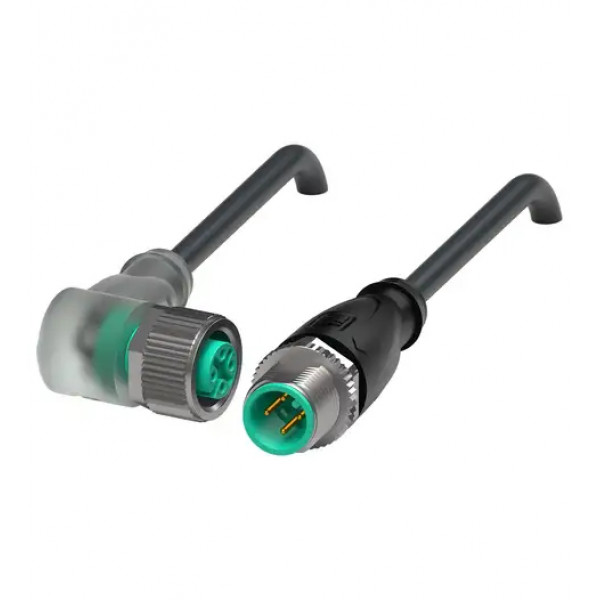 CABO C/CONECTOR 5MTS 4 POLOS M12 C/LED COR PRETO PUR V1-W-E8-BK5M-PUR-U-V1-G PN:252990 PEPPERL