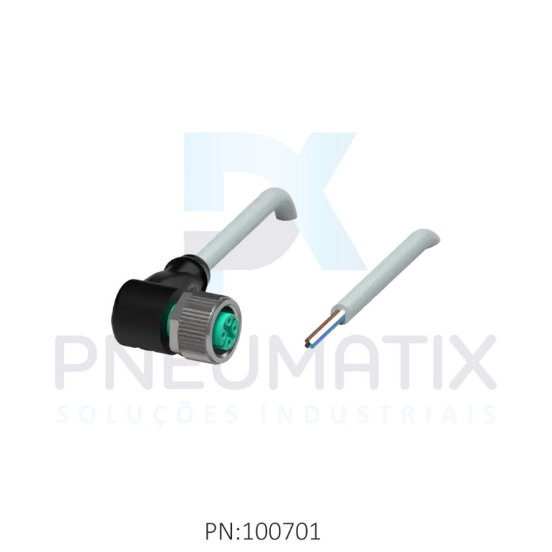 CABO C/CONECTOR 5MTS FEMEA ANGULAR M12 4 POLOS COR CINZA PVC V1-W-5M-PVC PN:032798 PEPPERL