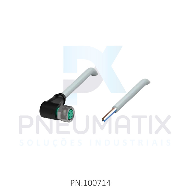 CABO C/CONECTOR 5MTS FEMEA ANGULAR M8 4 POLOS COR CINZA PVC V31-WM-5M-PVC PN:109033 PEPPERL